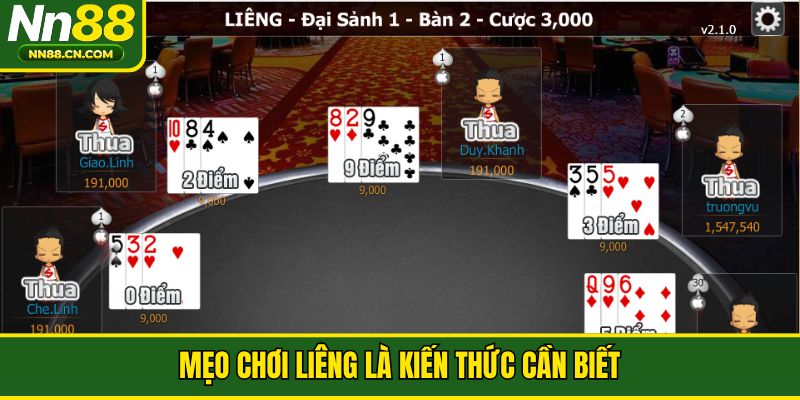 Mẹo chơi liêng là kiến thức cần biết